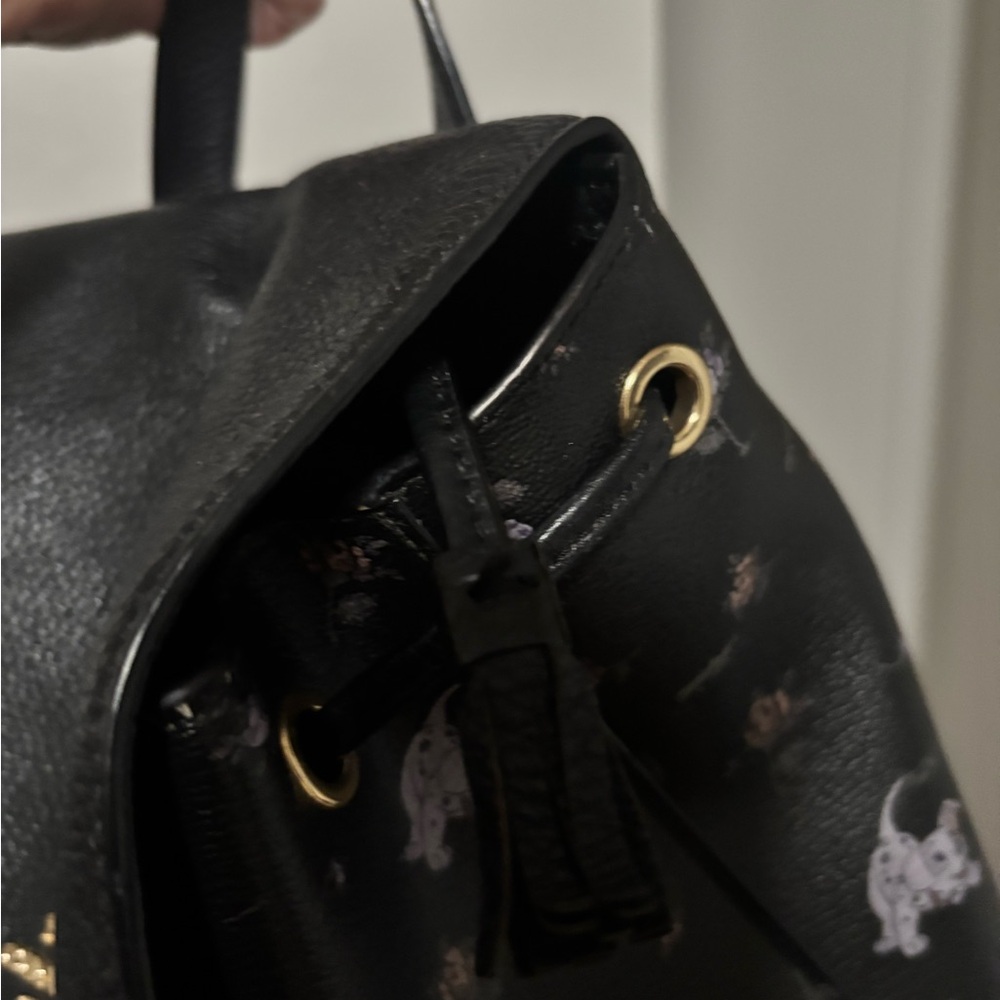 Coach Black Dalmatian Print Leather Backpack - Picture 8 of 15